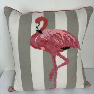 Kim Seybert gorgeous beaded Flamingo feather filled pillow